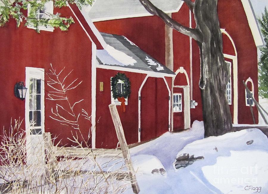 Waters Rd Red Barn Painting by Carol Flagg