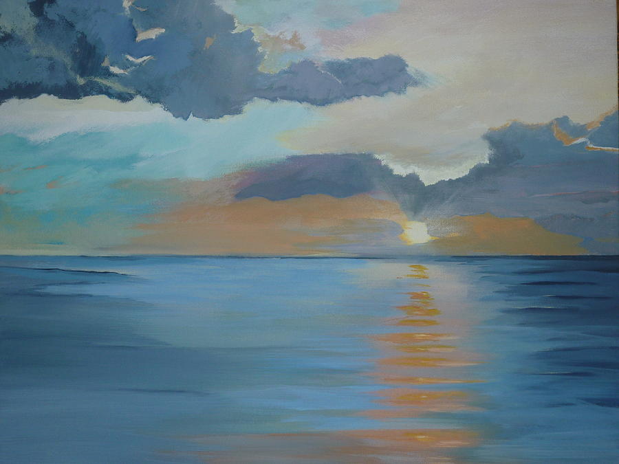 Miami Painting - Waters Waking at Sunrise by Lori Royce