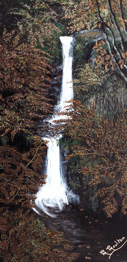Watersmeet Waterfall Lynmouth Devon Painting by Mackenzie Moulton