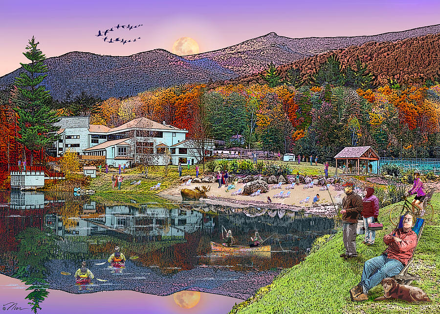 Waterville Estates in Autumn Digital Art by Nancy Griswold
