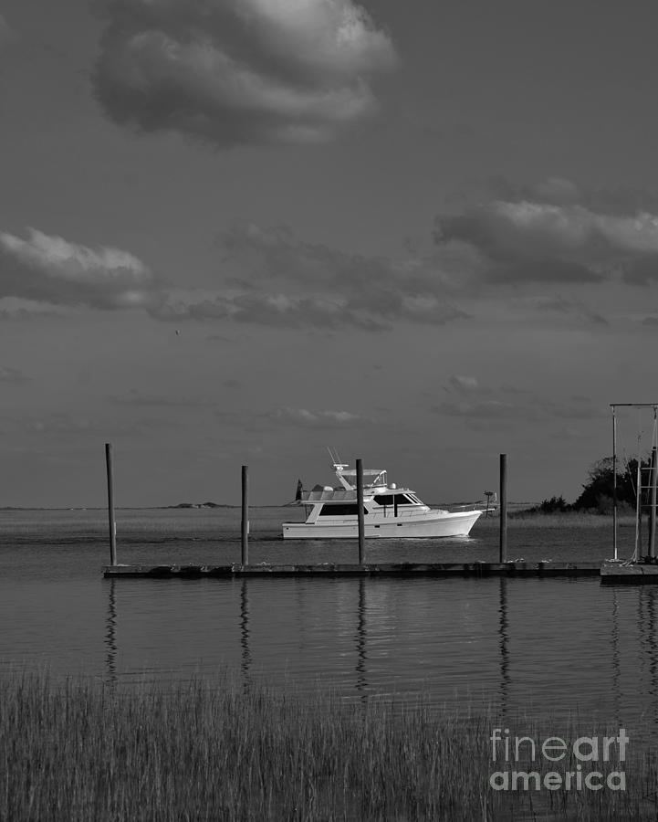 Waterway In Black And White Photograph by Bob Sample