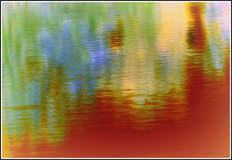 Abstract Watery Dreams 3 in Blood Red Photograph by Kathy Barney