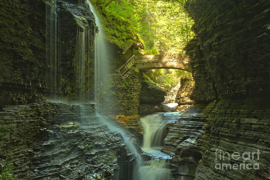 Watkins Glen Falls In The Canyon Photograph by Adam Jewell