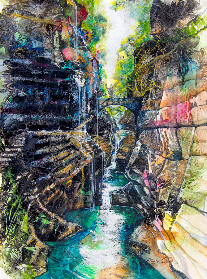 Waterfall Painting - Watkins Glen Gorge by Patricia Allingham Carlson