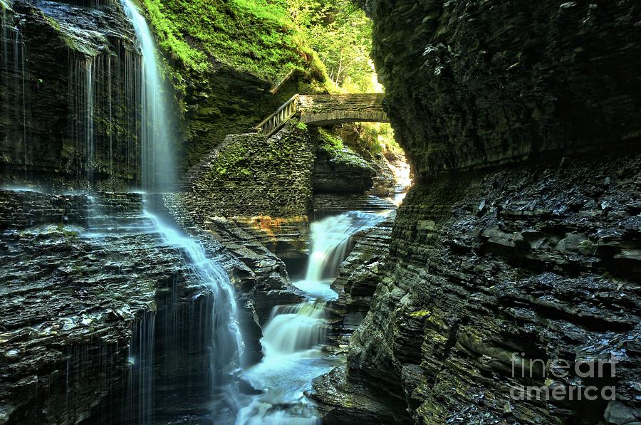 Watkins Glen State Park Photograph - Watkins Glen Waterfalls by Adam Jewell