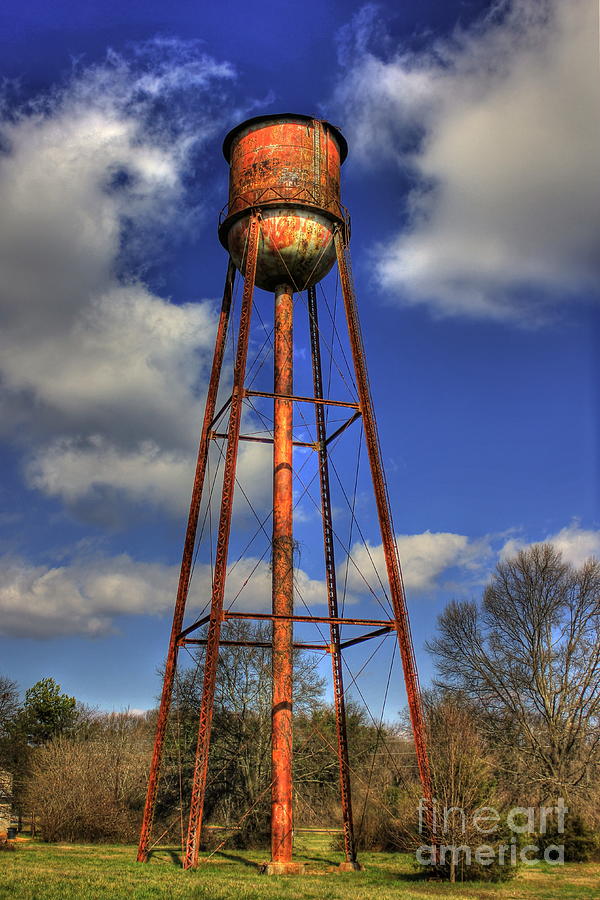 Watkinsville GA Rusty Water Historic Water Tower Industrual Architectural Art Photograph by Reid Callaway