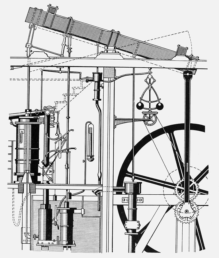 Watts Steam Engine Photograph by Granger