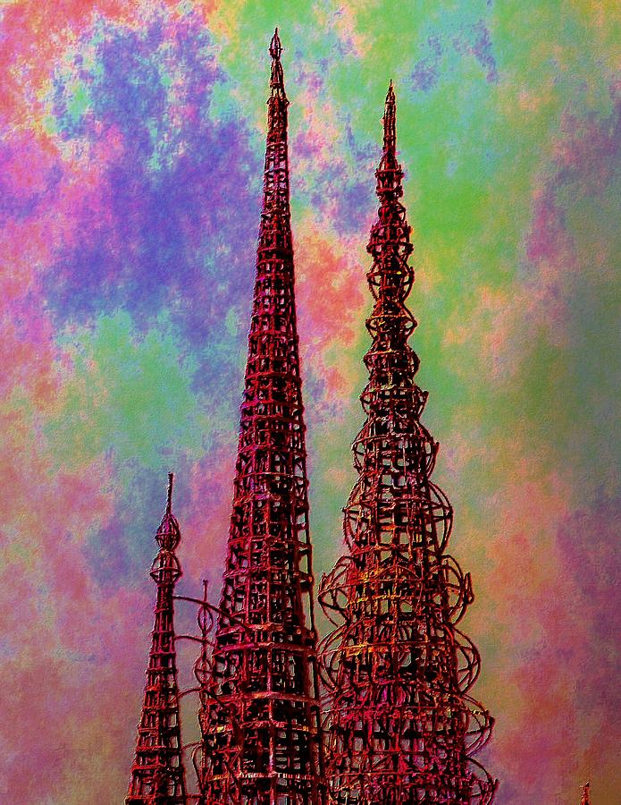 Watts Tower Digital Art by John Madison - Pixels