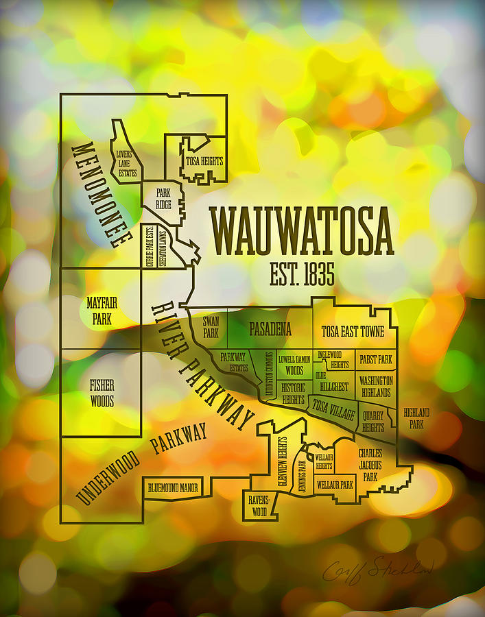 Wauwatosa Neighborhood Digital Art by Geoff Strehlow