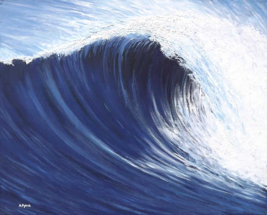 Beach Painting - WAVE Blue II by Andy PYRAH