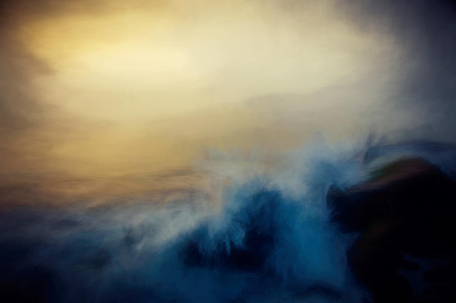 Sunset Mixed Media - Wave Break by John K Woodruff