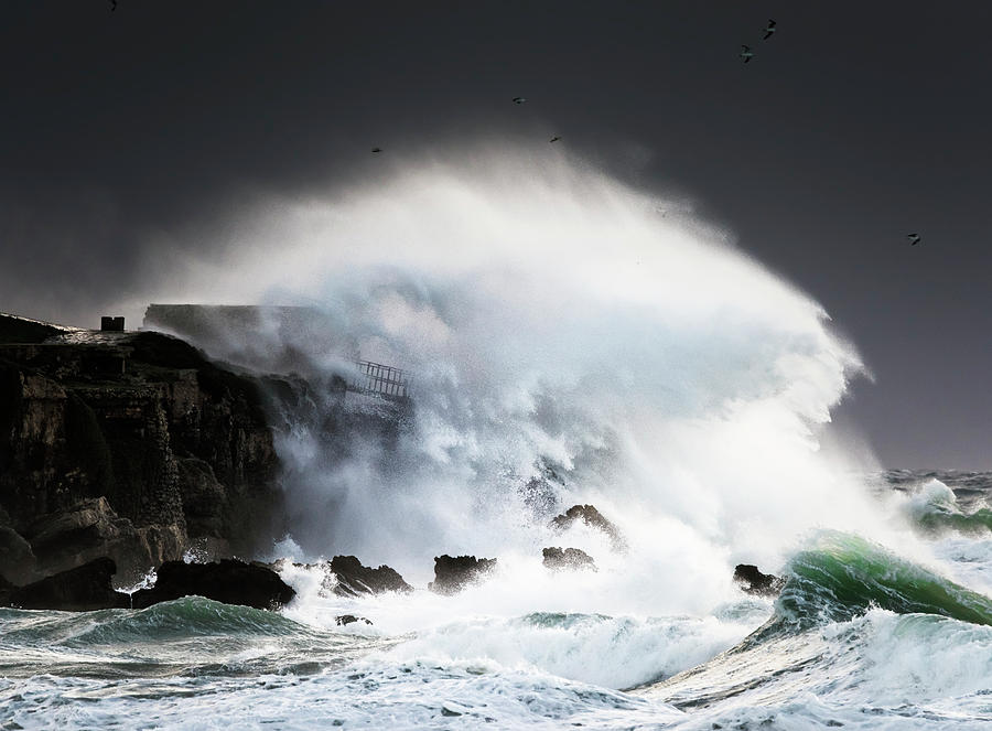 Wave Crashing Into Shore And Splashing Photograph by Ben Welsh