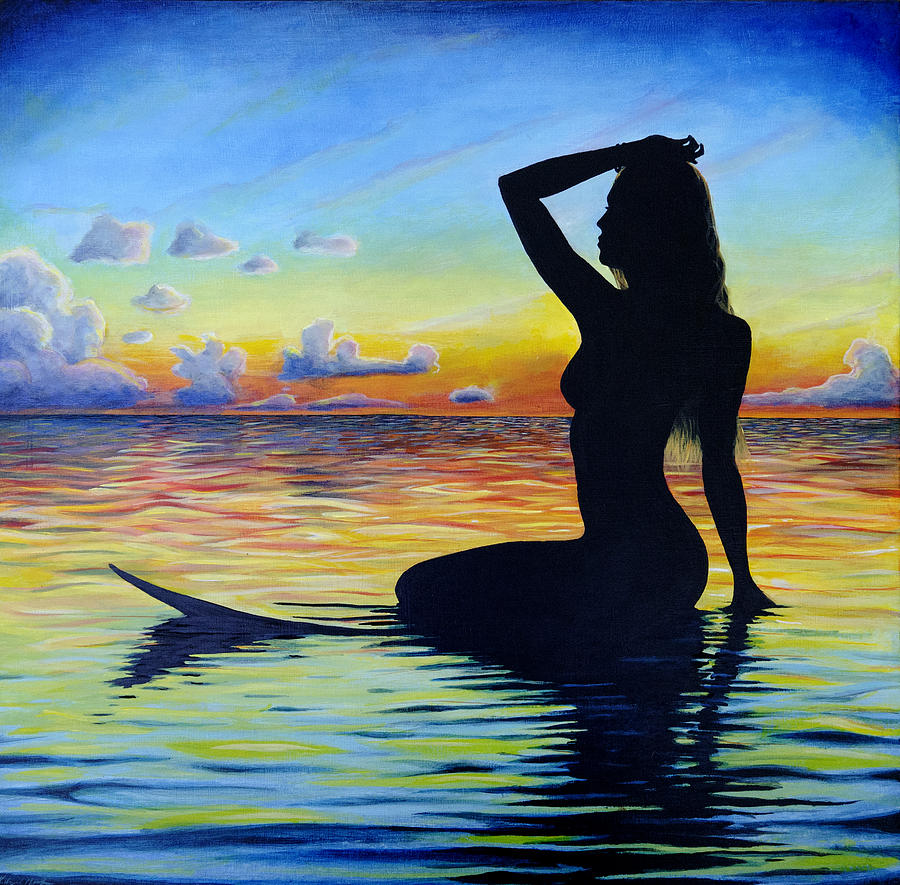 Sunset Painting - Wave Goddess by Kelly Meagher