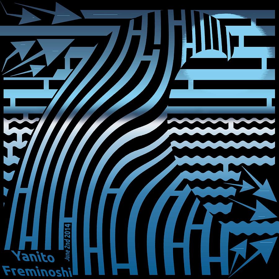 Maze Digital Art - Wave Maze by Yanito Freminoshi