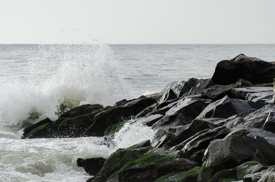 Wave on Rocks Photograph by Maureen E Ritter