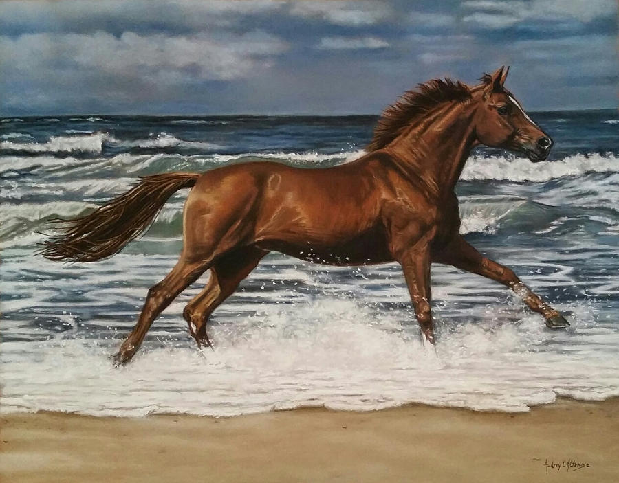 Horse Painting - Wave Runner by Audrey L Altemose