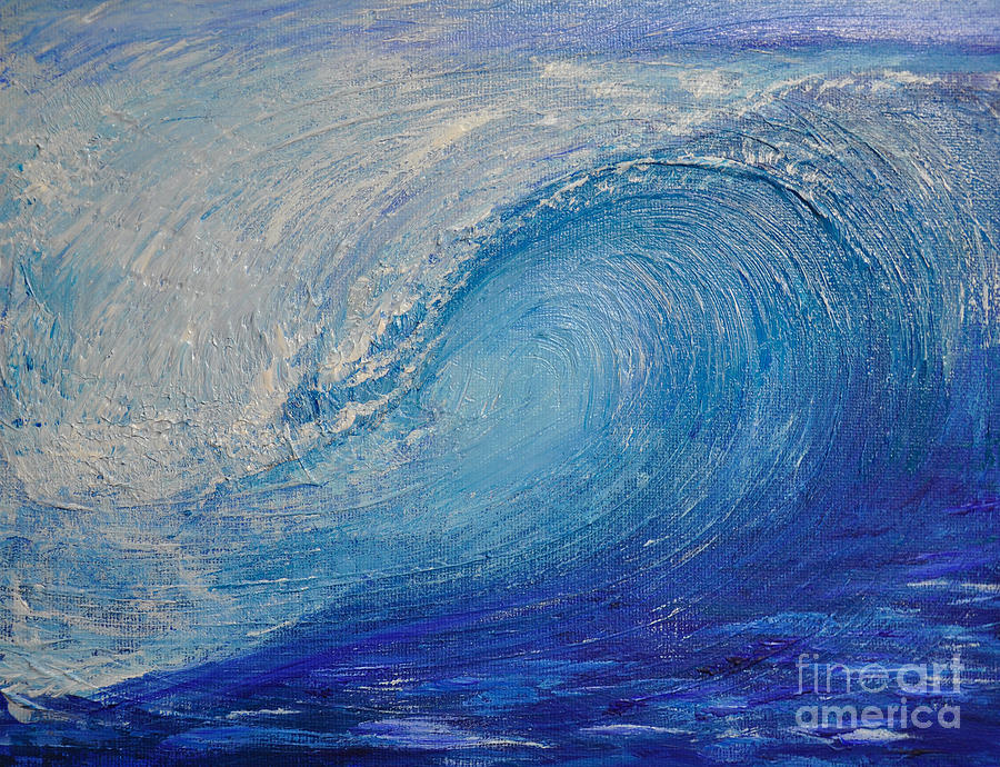 Wave study Painting by Shelley Myers