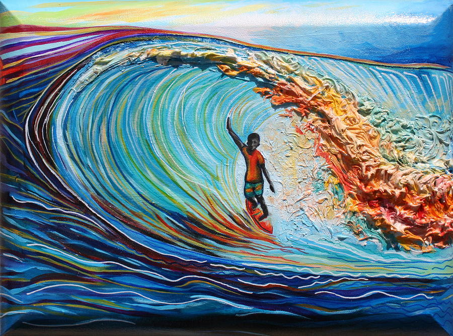 Wave Surfer Painting by Kate Fortin