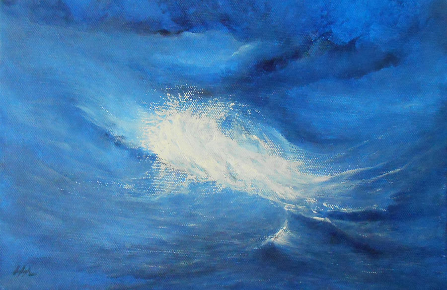 Seascape Painting - Wave Surge by Jane See