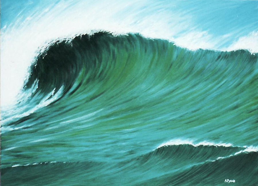 Beach Painting - Wave Green by Andy PYRAH