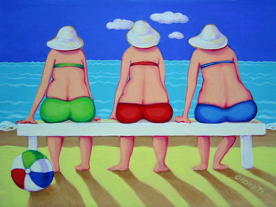 Wave Watch - Beach Painting by Rebecca Korpita