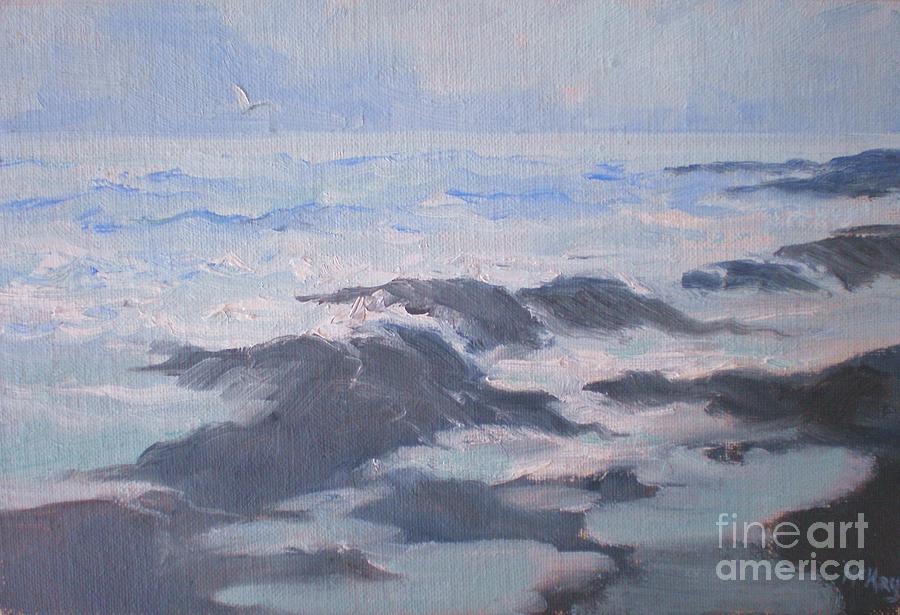 Waves and Rocks Painting by Suzanne McKay