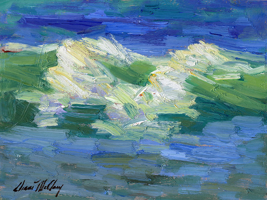 Waves at Rosarito Painting by Diane McClary