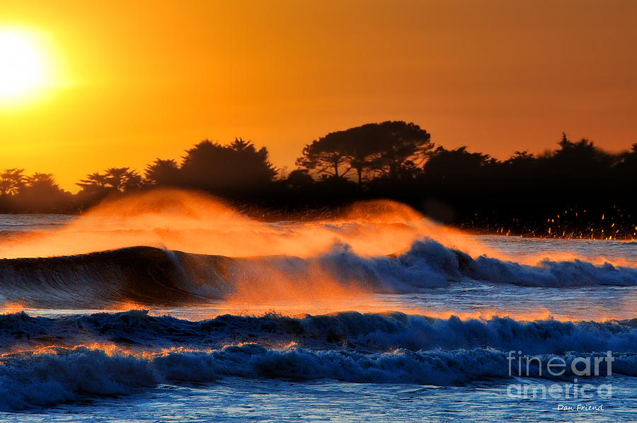 Waves at sunset after storm Ventura Beach Photograph by Dan Friend
