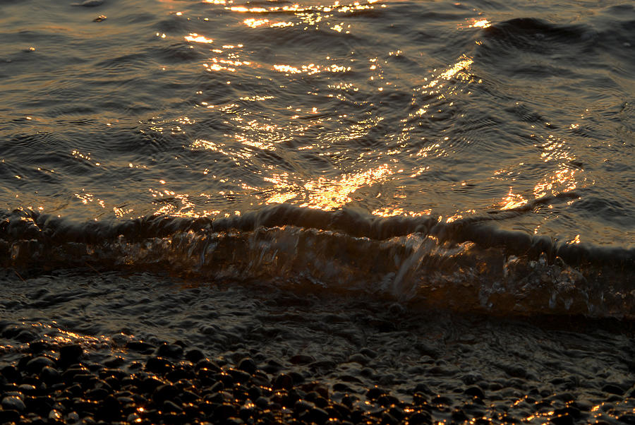 Waves At Sunset Photograph