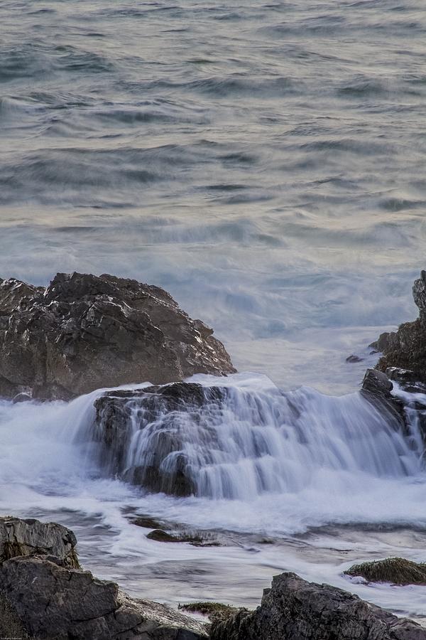 Waves breaking off Marginal Way Photograph by Nautical Chartworks