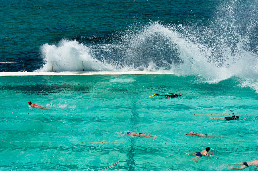 Waves Breaking Over Edge Of Pool Photograph by Panoramic Images