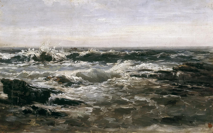 Waves Painting by Carlos de Haes