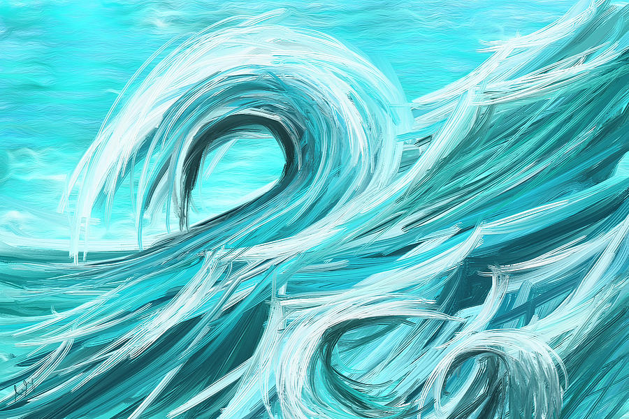 Waves Collision - Abstract Wave Paintings Painting