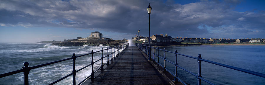 Waves Crashing Against A Jetty, Amble Photograph by Panoramic Images