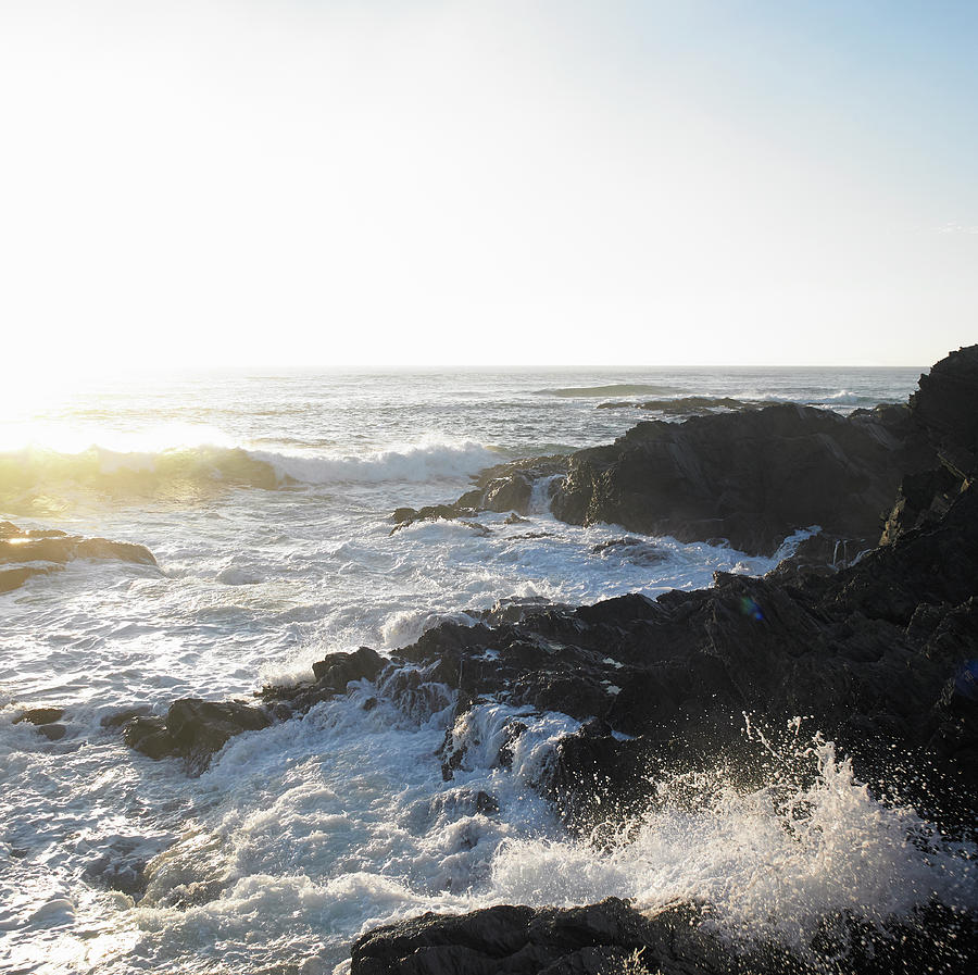 Waves Crashing On Coastal Rocks Photograph by Dougal Waters