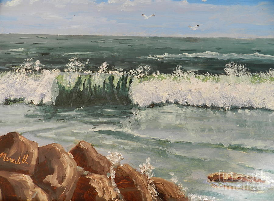 Impressionism Painting - Waves Crashing by Pamela  Meredith