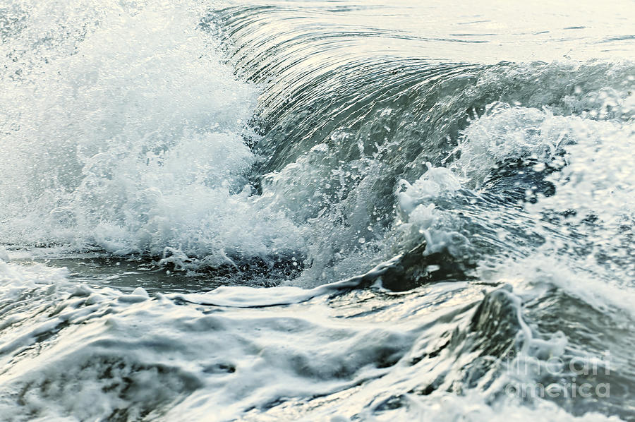 Wave Photograph - Waves in stormy ocean by Elena Elisseeva