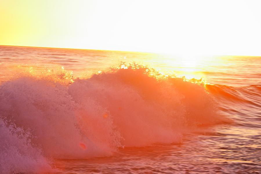 Waves in Sunset Photograph by Alexander Fedin