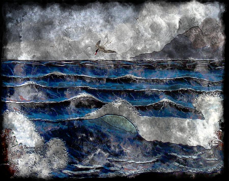 Waves Ocean Steel Engraving Digital Art by Barbara A Griffin Pixels