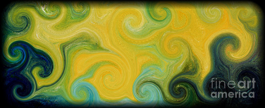 Abstract Painting - Waves of Gold by Michael Grubb