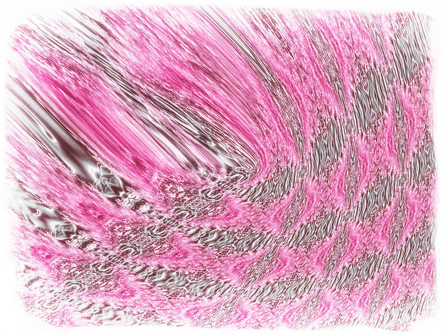 Abstract Digital Art - Waves of Pink by Carolyn Marshall