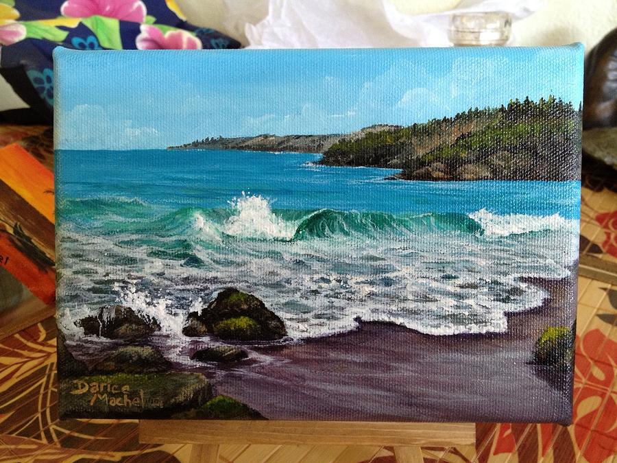 Waves on Fleming Beach Painting by Darice Machel McGuire