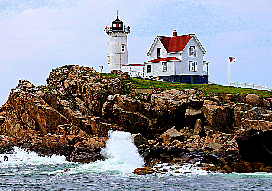 Waves on the Nubble Photograph by Suzanne DeGeorge