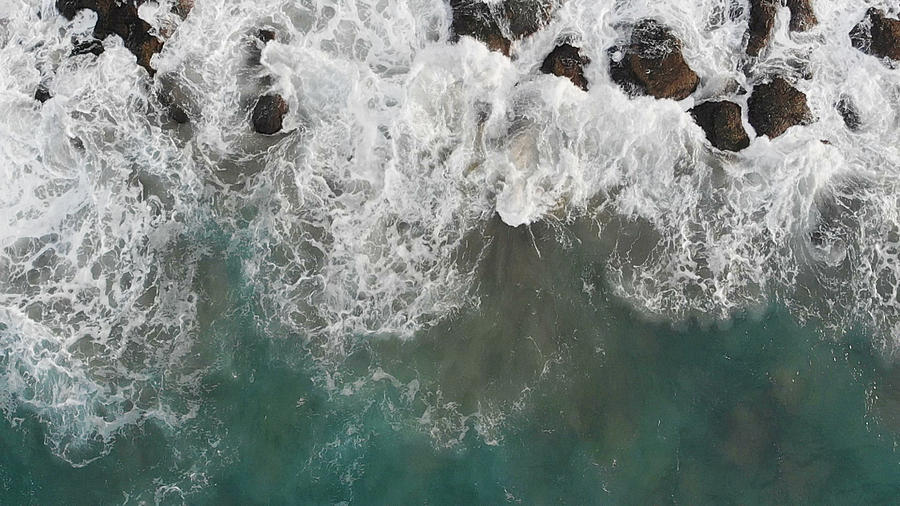 Waves Over Rocky Sea Photograph by Tunart