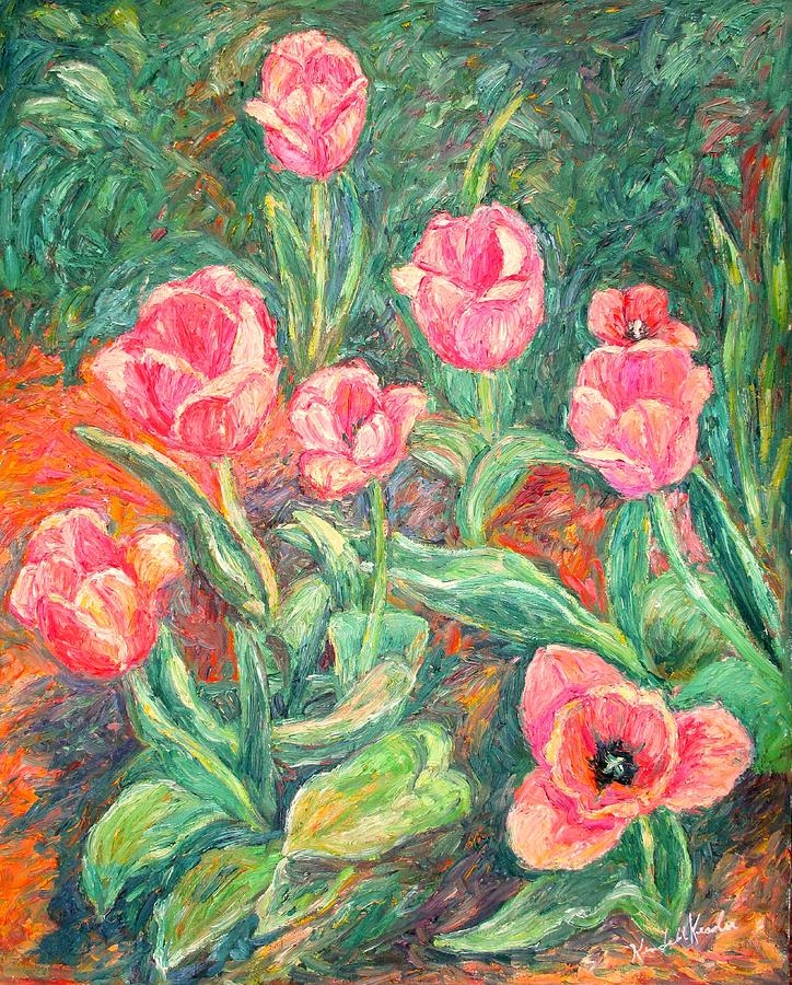 Tulip Painting - Waving Beauty by Kendall Kessler