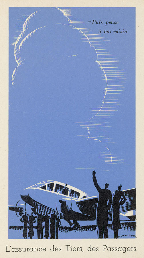 Waving To Passengers On A Plane Drawing by Mary Evans Picture Library