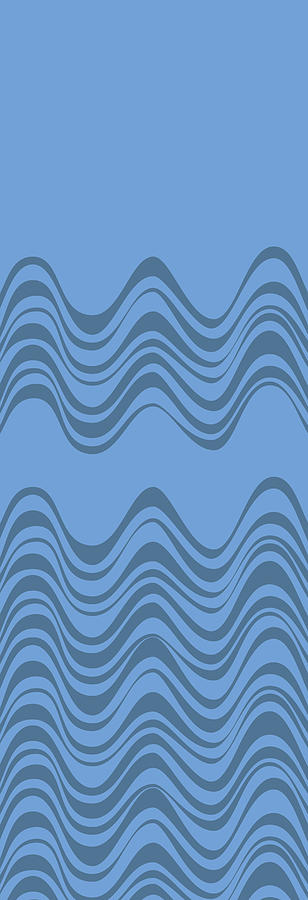 Pattern Digital Art - Wavy Blue by Pixels