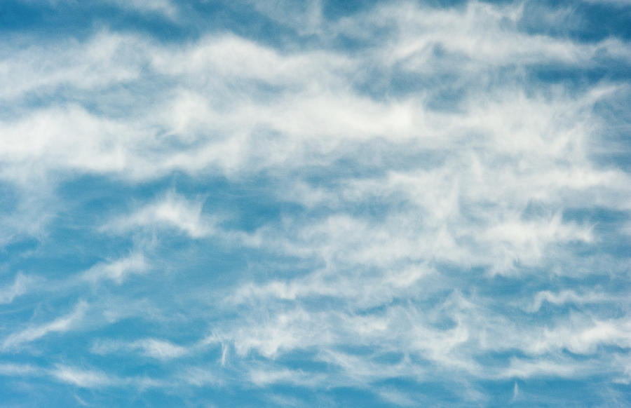 Wavy Clouds In A Blue Sky Photograph by Brian Stablyk