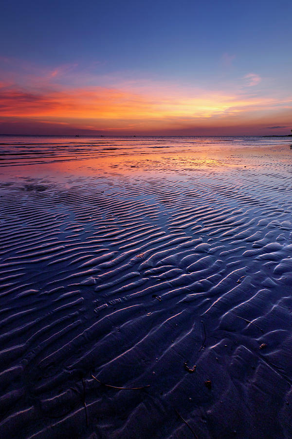 Wavy Sand Texture On A Beach At Sunset Photograph by Macbrian Mun