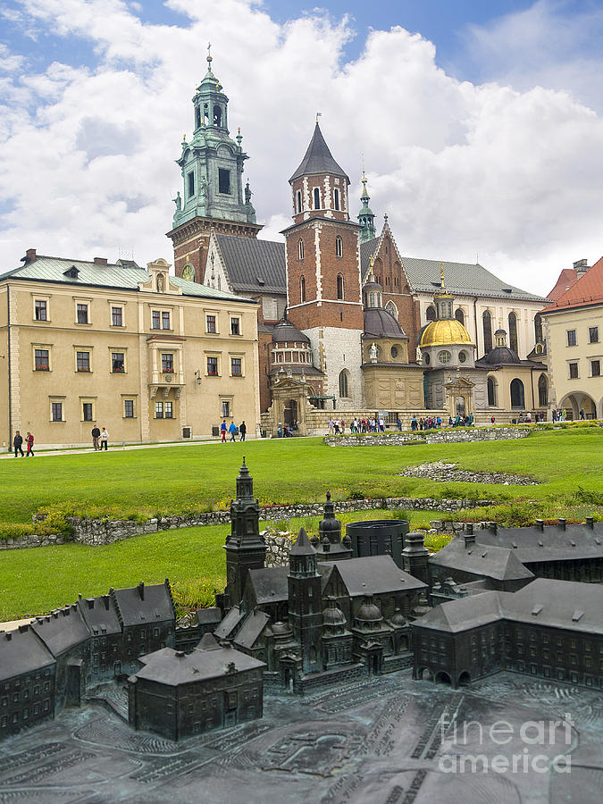Wawel Castle and Bronze Sculpture Photograph by Brenda Kean